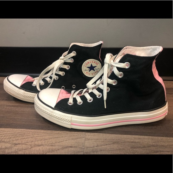Converse Shoes - Converse high tops pink and black
